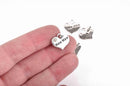 1 Silver Tone Rhinestone " Maw Maw" Heart Charm Pendants 16x14mm (5/8"x1/2") chs2995