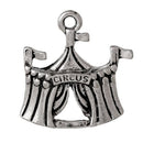 5 Silver Metal ANTIQUE CIRCUS Tent Charm Pendants  chs2221