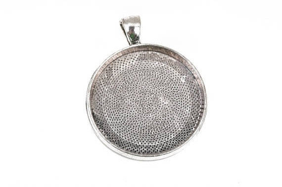 2 Silver Tone Bezel TRAYS for Resin, Cabochons, fits 30mm inside tray, for ice resin, chs2494