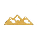 10 Gold Plated Hollow MOUNTAIN PEAKS Range adventure charms, two-hole connector charm pendants, camping, landscape, skiing, chg0570