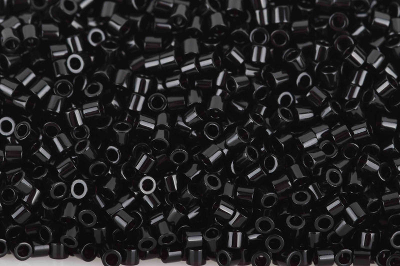 Size 15/0 Miyuki Delica Seed Beads, Black, Color DBS0010, 7 grams, bsd0048
