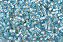 Size 15/0 Miyuki Delica Seed Beads, Silver Lined Aqua, Color DBS0044, 7 grams, bsd0043
