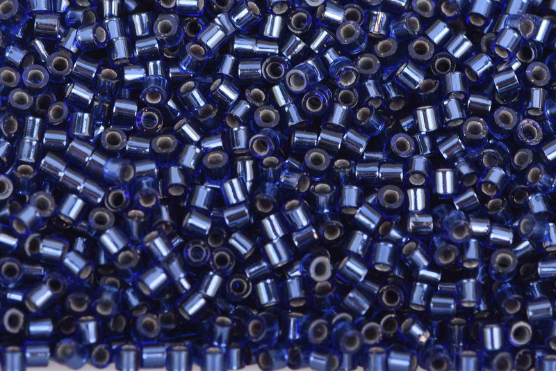 Size 15/0 Miyuki Delica Seed Beads, Silver Lined Montana Sapphire Blue, Color DBS0183, 7 grams, bsd0047