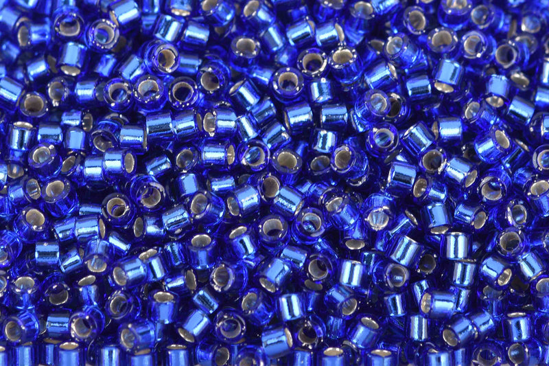 Size 11/0 Miyuki Delica Seed Beads, Silver Lined Sapphire Blue, Color DB047, 7.2 grams, bsd0058