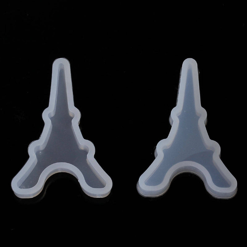 2 RESIN EIFFEL TOWER Molds, Silicone Mold, (1-5/8" x 1-1/8") charm pendants or cabochons soap mold, clay mold, reusable,  tol0753