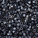 Size 11/0 Miyuki Delica Seed Beads, Gunmetal, Color DB001, 7.2 grams, bsd0076