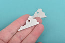 10 ALUMINUM VIRGINIA State Stamping Blanks, Shape of State, Design Metal Stamping Blanks, 38x18mm, 20 gauge, msb0401