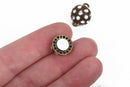 16mm Bronze Magnetic Rhinestone Ball Clasp with Pave' RHINESTONES, 2 sets, fcl0229