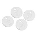 10 Letter E Alphabet Charms Silver Plated Monogram, double sided round disc letter charms, dot charms, 12mm, (1/2") chs3000