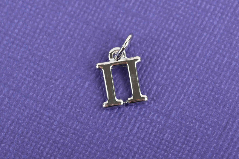 4 PI Letter Silver Plated Charms, Greek Letter, Sorority Sister Charms, Silver Plated Pendant, 1/2" tall includes jump ring, chs3009