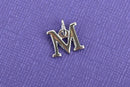 4 MU Letter Silver Plated Charms, Greek Letter M Mu, Sorority Sister Charms, Silver Plated Pendant, 1/2" tall with jump ring, chs3014