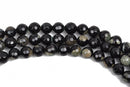 10mm Round Faceted STORMY NIGHT AGATE 1 Beads, full strand, black, tan, green  Natural Gemstones, gag0302