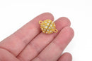16mm Gold Magnetic Rhinestone Ball Clasp with Pave' RHINESTONES, 2 sets, fcl0231
