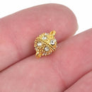 8mm Gold Magnetic Rhinestone Ball Clasp with Pave' RHINESTONES, 2 sets, fcl0235