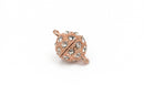12mm Rose Gold Magnetic Rhinestone Ball Clasp with Pave' RHINESTONES, 2 sets, fcl0238