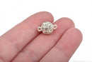 10mm Bright Silver Magnetic Rhinestone Ball Clasp with Pave' RHINESTONES, 2 sets, fcl0244