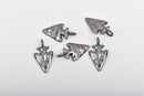 5 ARROWHEAD Charm Pendants, hammered gunmetal metal, reversible arrow head, 26x15mm, cho0207