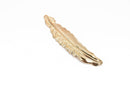 5 Light Gold FEATHER Charms, 77x16mm, 3" long chg0598