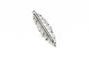 10 Silver FEATHER Charms, Silver metal charms, Silver feather pendants, 41x12mm, 1-5/8" long chs2849