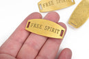 5 FREE SPIRIT Bracelet Connector Links, gold brass bar charms, curved bracelet charms, 45x20mm, chg0605