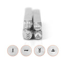 Set of 4 MANDALA PACK 4 Design Stamps, ImpressArt Metal Design Stamps, 4-pack, 3mm, Mandala Shapes, tol0728