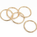 5 Light Gold Hammered Rings, Circle Washer Connector Links, Hammered Metal Charms, 32mm, chg0608