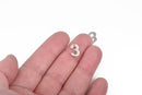 10 Number 3 (three) Stainless Steel Charm Pendants, chs2858