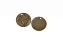 5 Southwest Charms, Bronze Diamond Pattern Charms, Southwest Style Pendant Charms, 30mm, chs2870