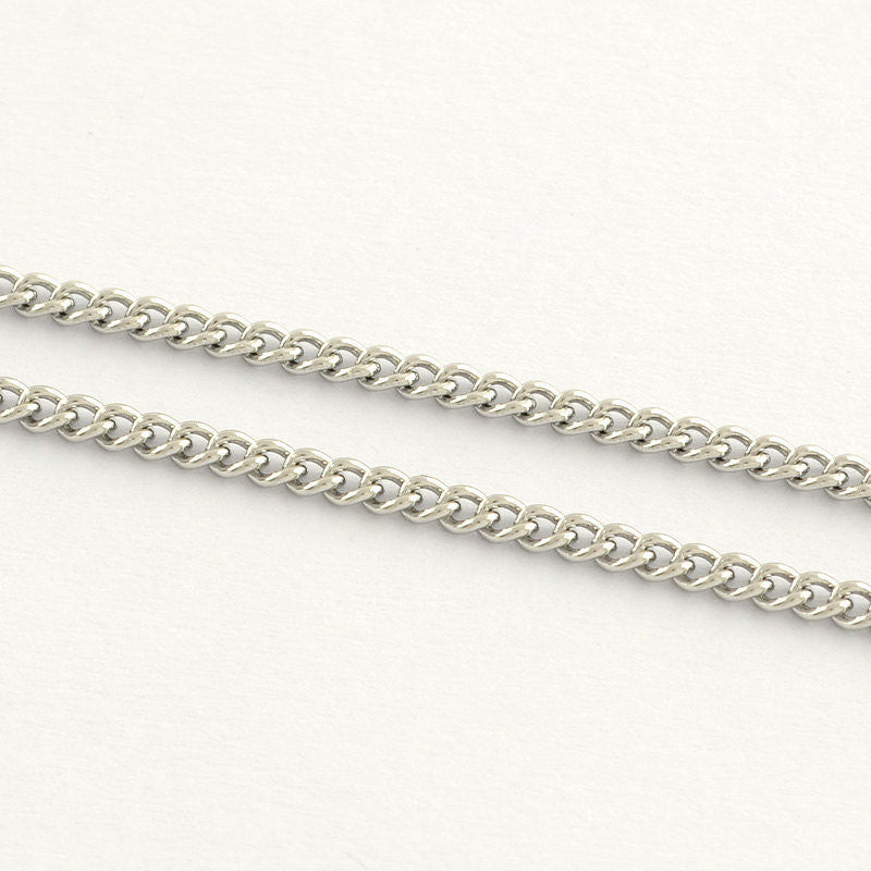 1 yard STAINLESS STEEL CURB Link Chain, fine chain, thin chain, soldered links are 1.8mm x 1.2mm  fch0330