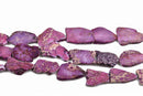 Aqua Terra Jasper Slab Gemstone Beads, PURPLE, about 1-1/8" to 1-3/4" full strand, about 10-14 beads depending on size, gja0146