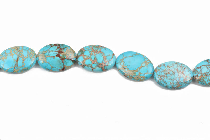 25x18mm Aqua Terra Jasper Oval Beads, LIGHT TURQUOISE BLUE, oval gemstone beads, full strand, about 16 beads, gja0152