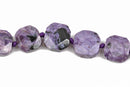 15mm Purple RUSSIAN CHAROITE Square Beads, faceted square natural gemstone beads, full strand, 23 beads, gms0060