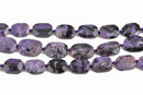 19x15mm Purple RUSSIAN CHAROITE Rectangle Beads, faceted natural gemstone beads, full strand, 18 beads, gms0061
