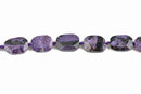 19x15mm Purple RUSSIAN CHAROITE Rectangle Beads, faceted natural gemstone beads, full strand, 18 beads, gms0061