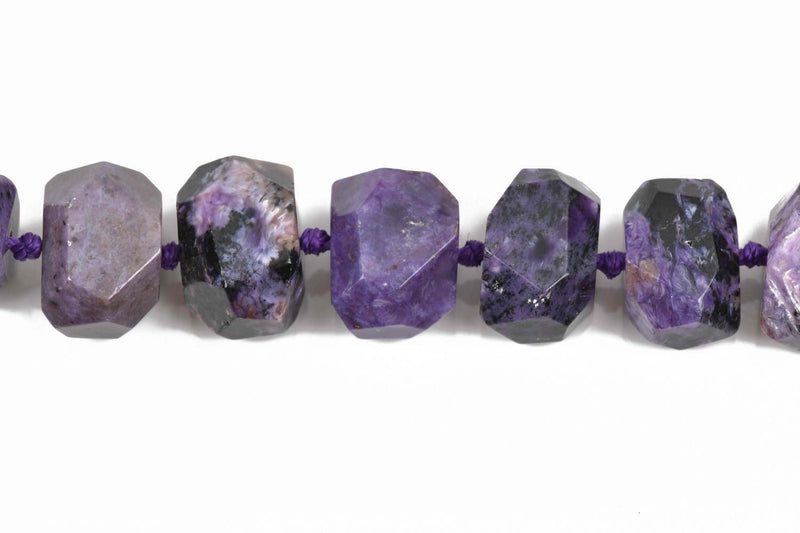 18x13mm Purple RUSSIAN CHAROITE Nugget Beads, faceted natural gemstone beads, full strand, 27 beads, gms0062