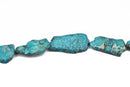 Aqua Terra Jasper Slab Gemstone Beads, DARK TURQUOISE BLUE, about 1-1/2" to 2-1/2" full strand, about 7-9 beads depending on size, gja0162