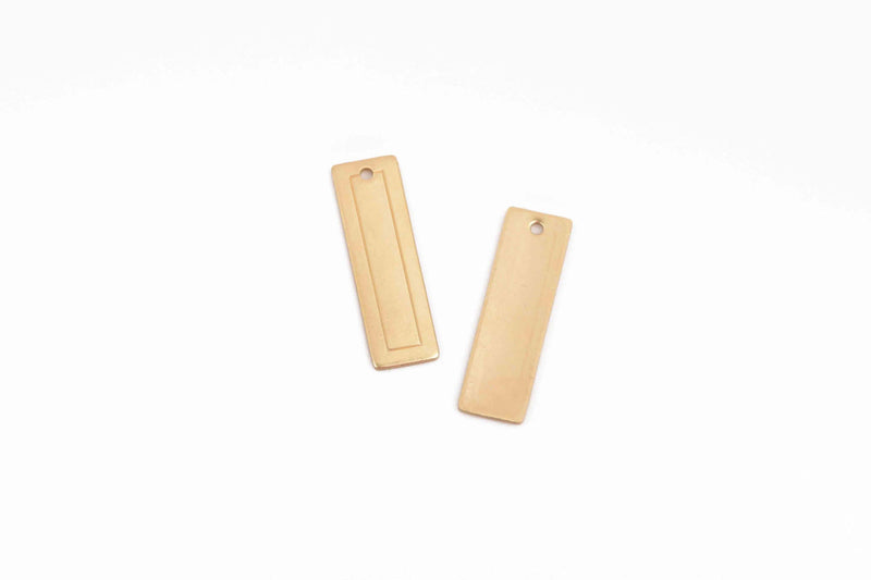5 Brass Border Rectangle Stamping Blanks, Rectangle Gold Brass Stamping Charms, metal stamping blanks, 46x12mm, 18 gauge, msb0427