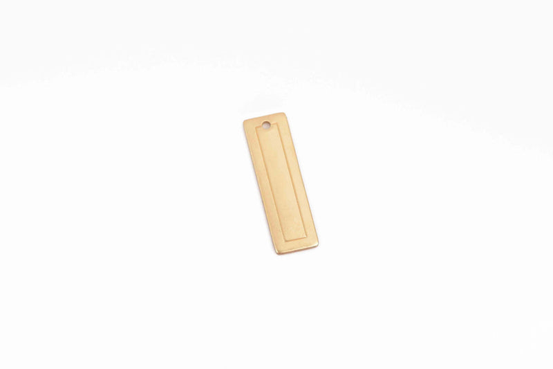 5 Brass Border Rectangle Stamping Blanks, Rectangle Gold Brass Stamping Charms, metal stamping blanks, 46x12mm, 18 gauge, msb0427
