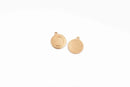 10 Brass Border Circle Disc Charm, gold brass metal stamping blanks with top loop, 13mm (1/2") 18 gauge, msb0432