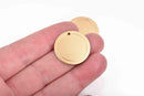 10 Brass Border Circle Disc Charm, gold brass metal stamping blanks, 19mm (3/4") 18 gauge, msb0433