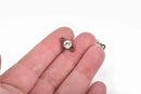 10 Bronze Rhinestone Connector Link Charms, crystal drop charms, CLEAR Crystal in Center, 15x7mm, chs2910