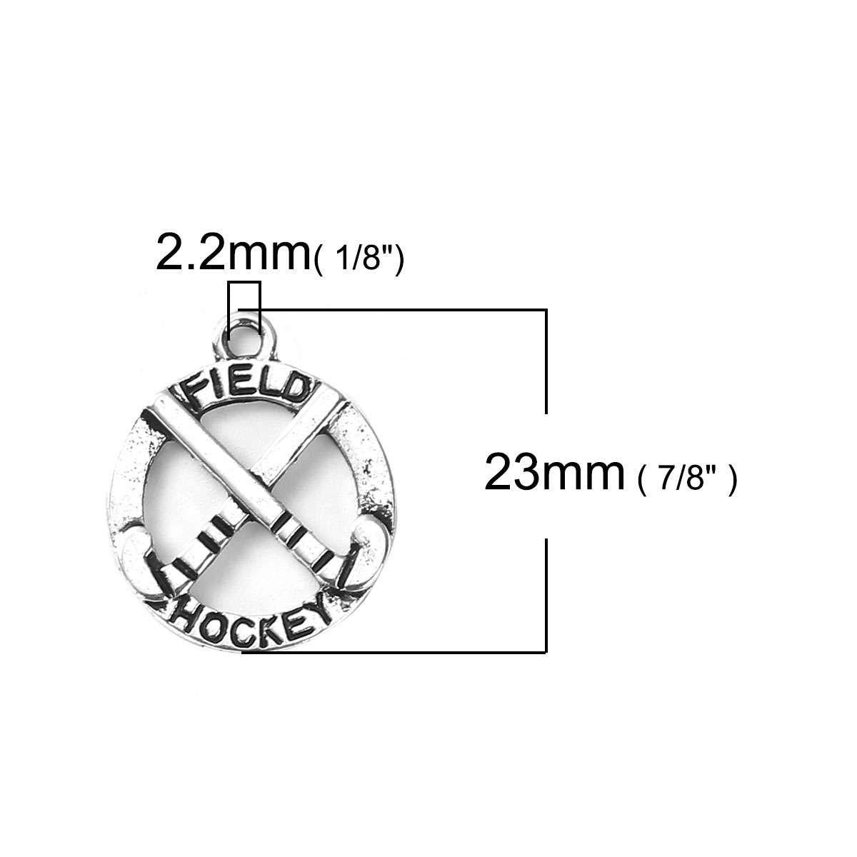 10 FIELD HOCKEY Charms, Hockey Sticks, 19mm, chs2941
