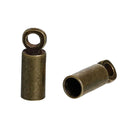 20 Antique Bronze Copper End Caps for Kumihimo Jewelry, Leather Cord End Connectors, Bails, Bead Caps, Fits 2.5mm cord, fin0674