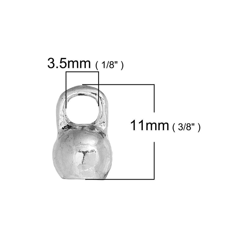 10 Small Silver KETTLEBELL Curling Pendants Fitness Drop Charms chs2939