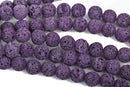 10mm PURPLE LAVA Beads, Perfume Diffuser Beads, Essential Oil Beads, full strand, about 40 beads per strand, glv0024