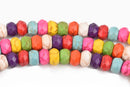 4mm Mixed Howlite FACETED Rondelle Beads, trade beads, full strand, about 168 beads, how0651