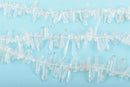 Natural QUARTZ Thin Spike Point Dagger Crystal Beads, clear stone beads, about 5/8" to 1" long full strand, about 135 beads, gqz0112