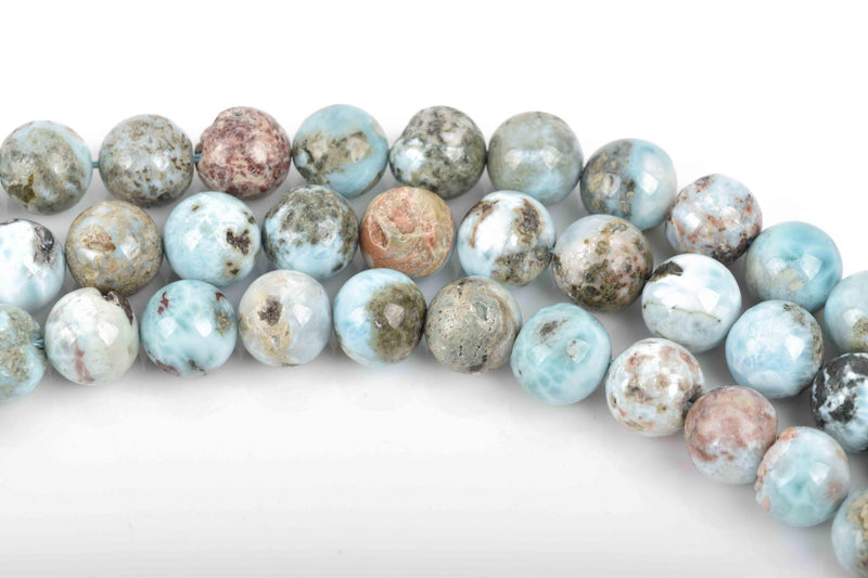 10mm NATURAL LARIMAR Round Beads full strand about 38 beads, glr0002