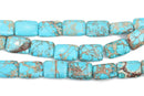 18x14mm Aqua Terra Jasper Rectangle Beads, LIGHT TURQUOISE BLUE, Rectangle gemstone beads, full strand, about 22 beads, gja0172