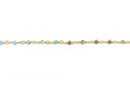 1 yard (3 feet) Pale BLUE/GREEN AB Crystal Chain, Rondelle Rosary Bead Chain, gold double wrapped wire, 3.5mm faceted glass beads fch0583a